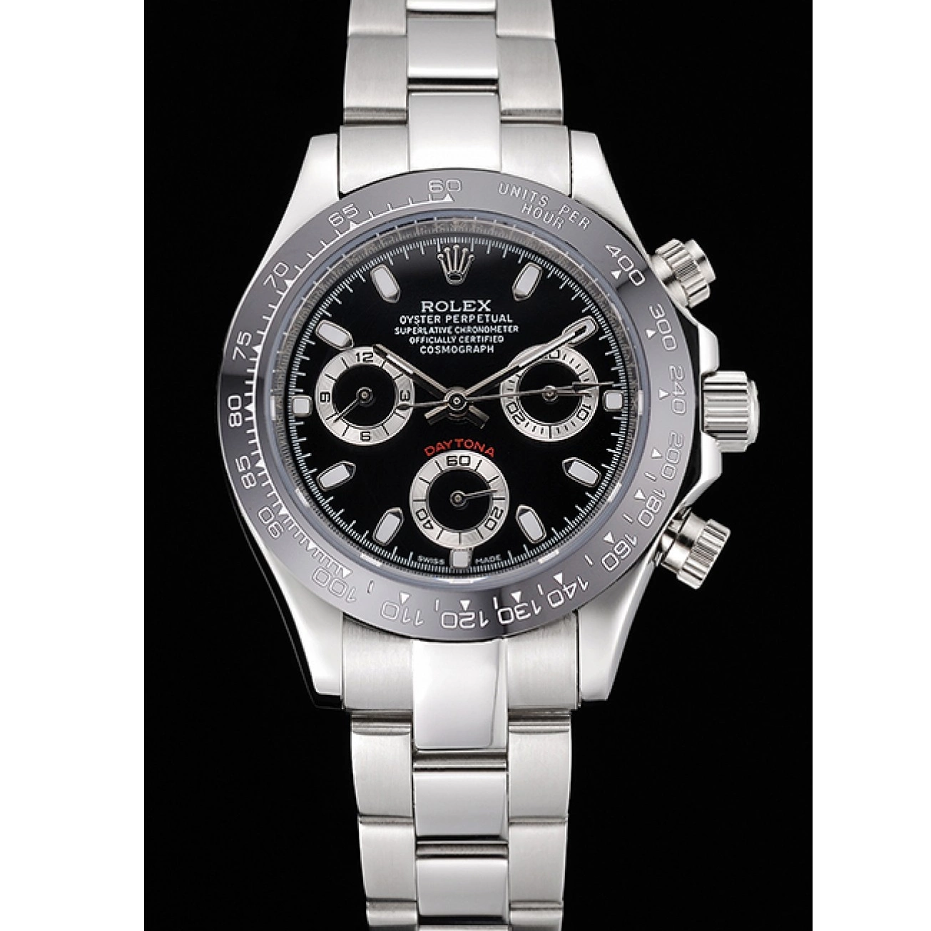Aaa replica watch Rolex Stainless 622635 Subdials Silver Steel Steel Case Stainless Black Cosmograph Daytona 0616